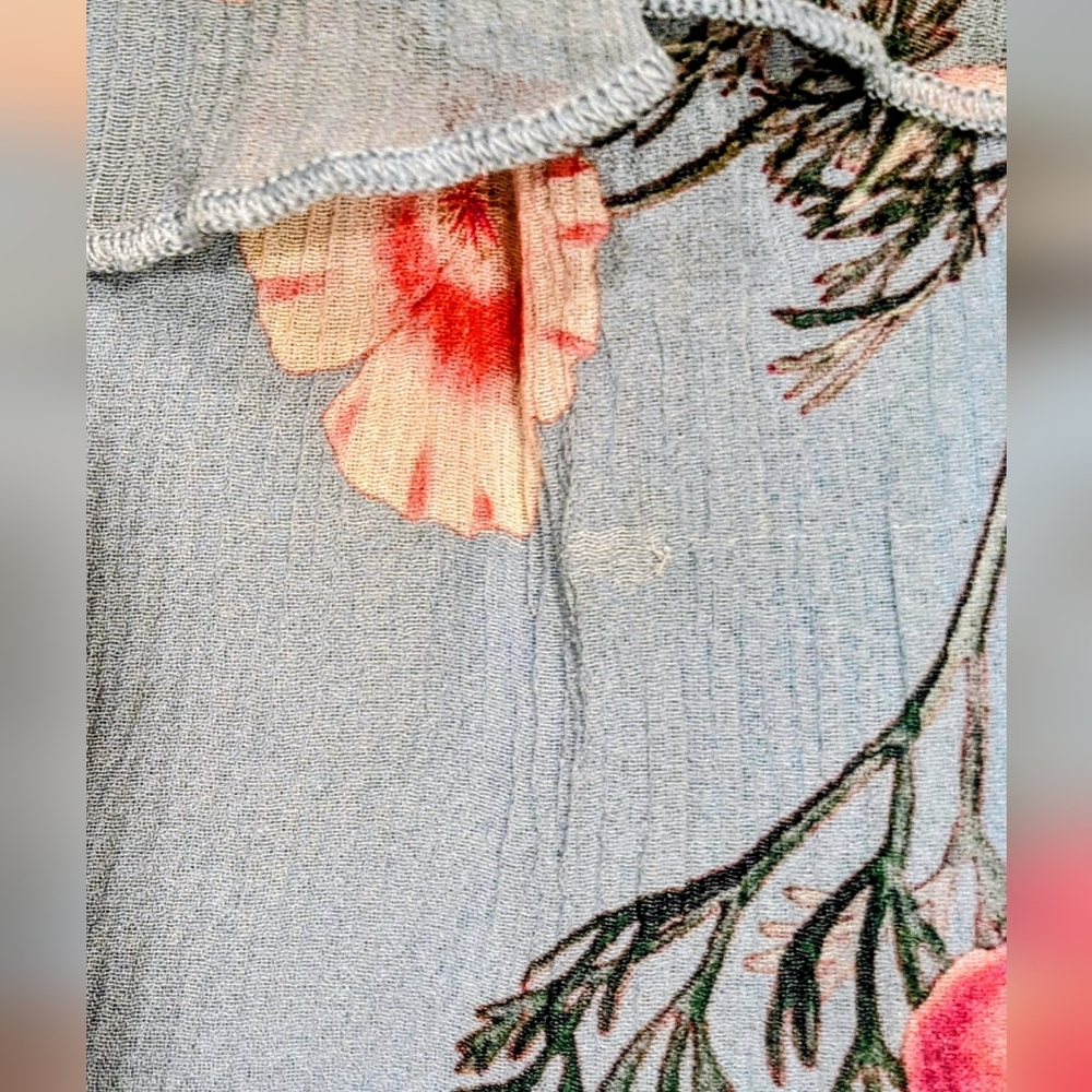 NWT.....DOLAN 100% Silk Flutter Floral Chiffon Mini Skirt Size XL - Picture 12 of 12